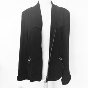 𝅺WOMANS soft suede leather Jacket SZ L Black from Buenos Aires Argentina